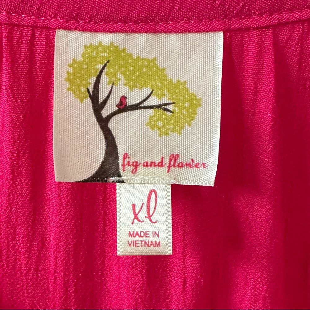Fig and Flower Bright Pink embroidered floral midi dress EUC Church Easter - Picture 3 of 7